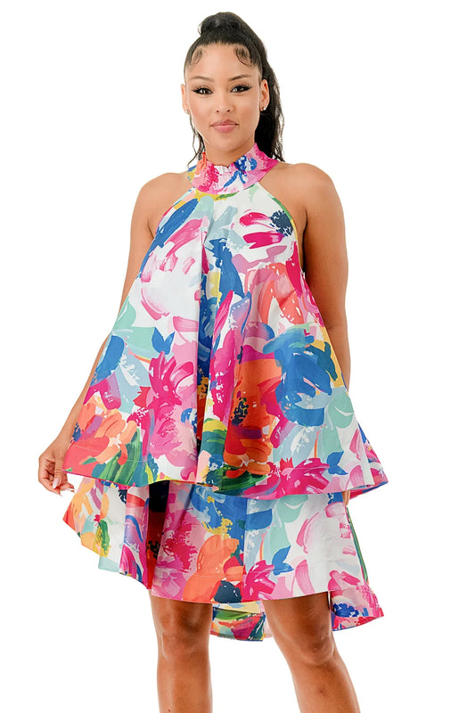 ✨Trägerloses Rüschenkleid mit Neckholder🎀