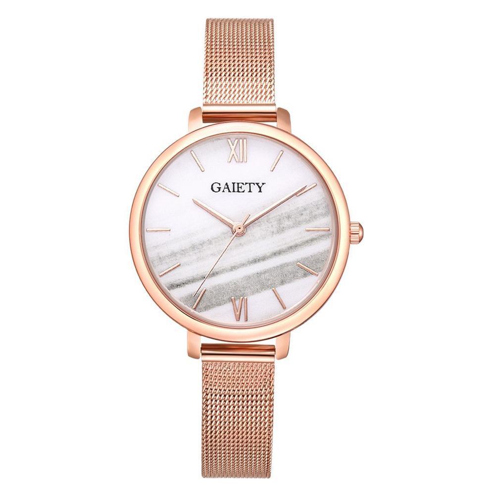 Rose Gold Mesh Watch & Bracelet Set ⌚✨ Women's Luxury Quartz | White, Blue, Green & Brown 🌹💛