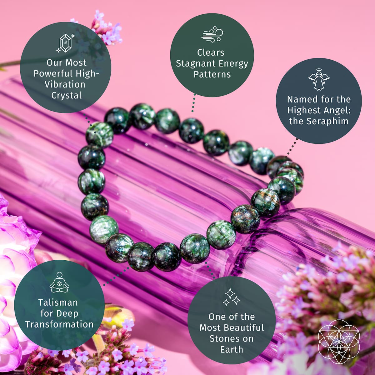 ✨Angel Energy – Rare Seraphinite Bracelet of Transformation🛍️