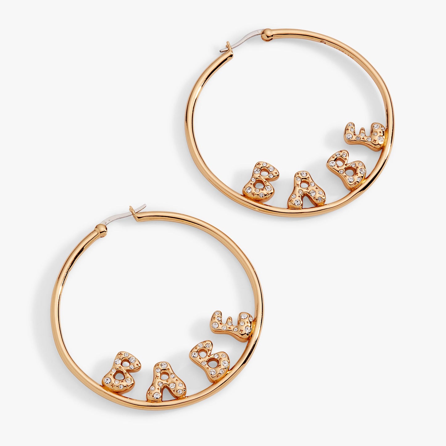 'Babe' Bubble Crystal Hoop Earrings ✨💍🥂 Gold Statement Bridal Hoop Earrings | Alex and Ani 💎👑