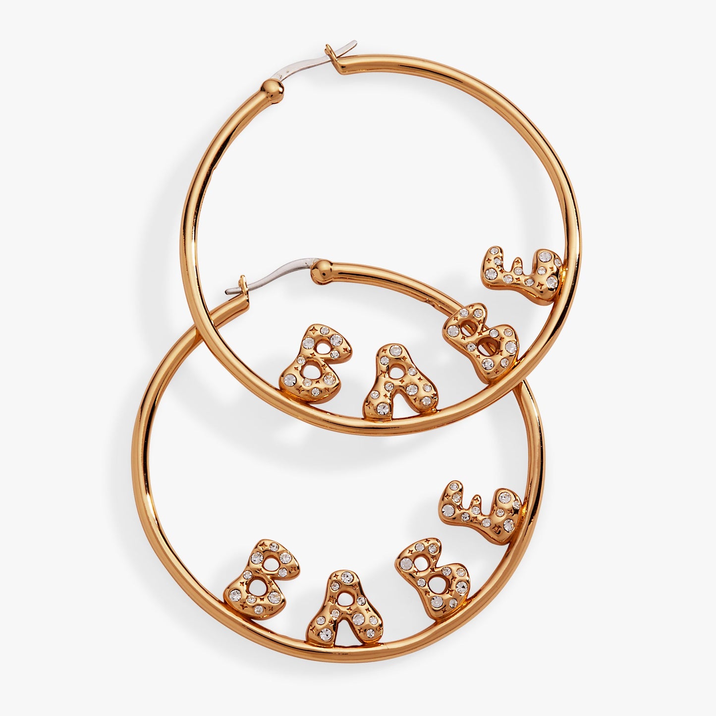 'Babe' Bubble Crystal Hoop Earrings ✨💍🥂 Gold Statement Bridal Hoop Earrings | Alex and Ani 💎👑