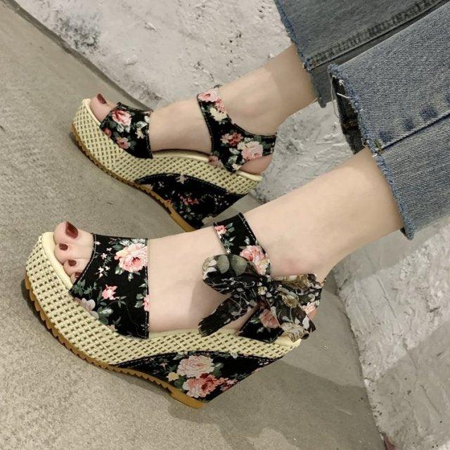 Bowknot Lace-Up Platform Sandals ✨👠🎀 Women's High Heel Ankle Strap Slingback | 6 Colors 🖤💜💙
