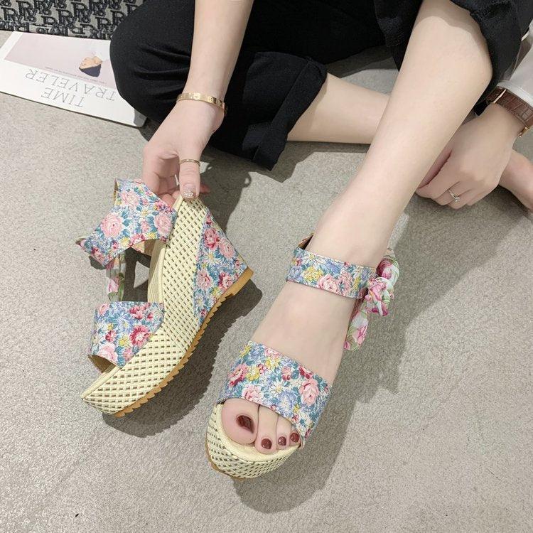 Bowknot Lace-Up Platform Sandals ✨👠🎀 Women's High Heel Ankle Strap Slingback | 6 Colors 🖤💜💙