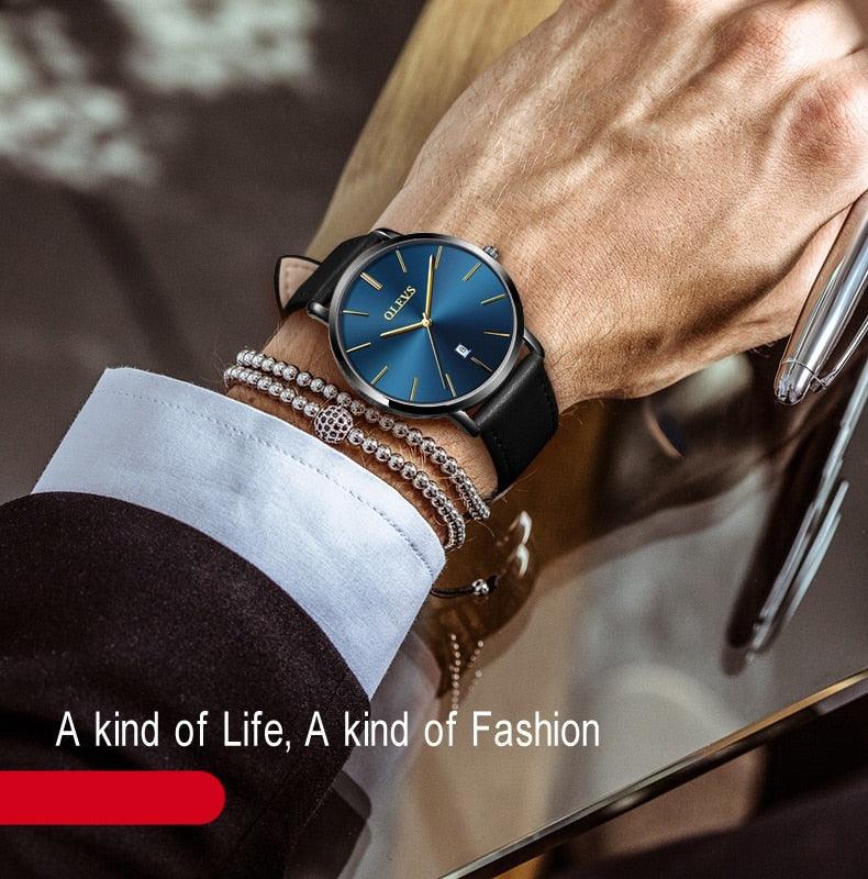 Couples Ultra-Thin Minimalist Watch Set ⌚✨ Quartz Leather Strap Waterproof Calendar | 6 Colors ❤️🖤🤍