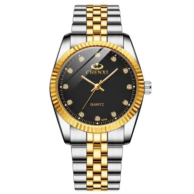 Couples Luxury Quartz Watch Set ⌚✨ His & Hers Waterproof Stainless Steel Luminous | Valentine Gift ❤️🖤