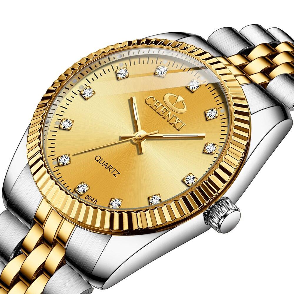 Couples Luxury Quartz Watch Set ⌚✨ His & Hers Waterproof Stainless Steel Luminous | Valentine Gift ❤️🖤