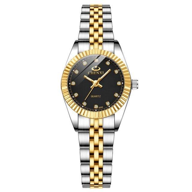 Couples Luxury Quartz Watch Set ⌚✨ His & Hers Waterproof Stainless Steel Luminous | Valentine Gift ❤️🖤