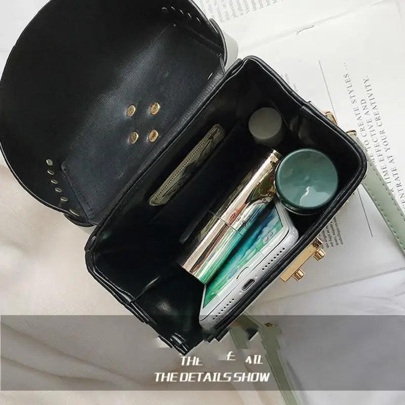 Dazzling Sequin & Rivet Flap Crossbody Bag 💫💎✨ | Luxury PU Leather | Lock Closure | Designer-Inspired Shoulder Bag for Women 👑