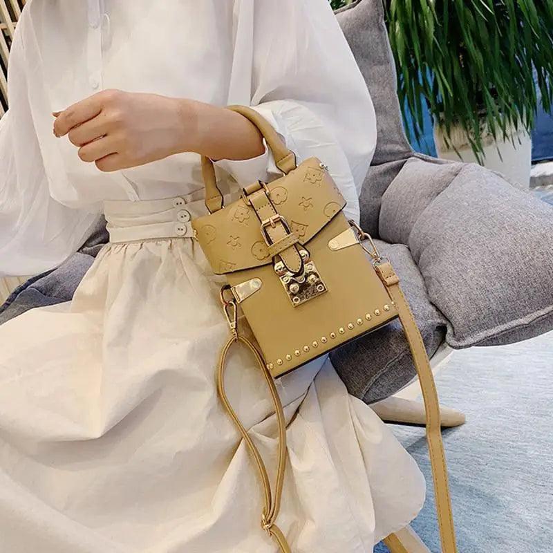 Dazzling Sequin & Rivet Flap Crossbody Bag 💫💎✨ | Luxury PU Leather | Lock Closure | Designer-Inspired Shoulder Bag for Women 👑