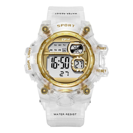 Women's Digital Sport Watch ⌚✨ Transparent Silicone Strap Stopwatch Alarm Dual Time | 5 Colors 🖤❤️🤍