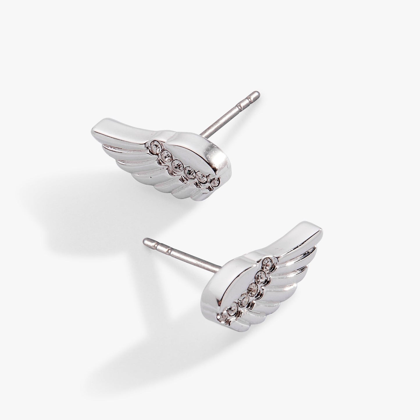 Faith Wing Stud Earrings ✨🪦🤍 Silver Crystal Pave Angel Wing Studs | Alex and Ani 💎👑