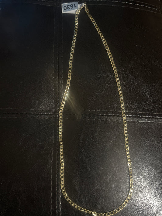 ✨ Gold Plated Cuban Curb Link Chain Necklace 18" — Item #1630