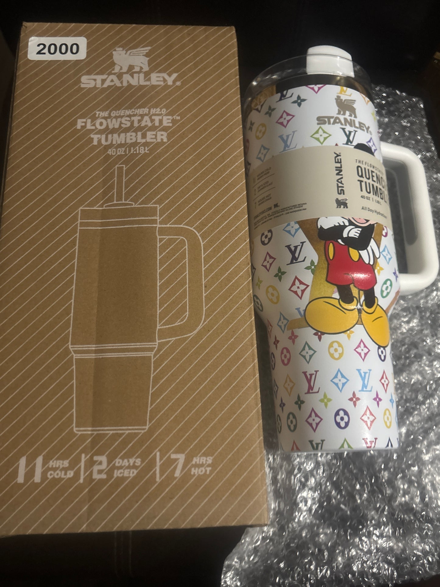 🐭✨ Stanley Quencher H2.0 FlowState Tumbler 40oz — Mickey Mouse x Designer Print — Item #2000