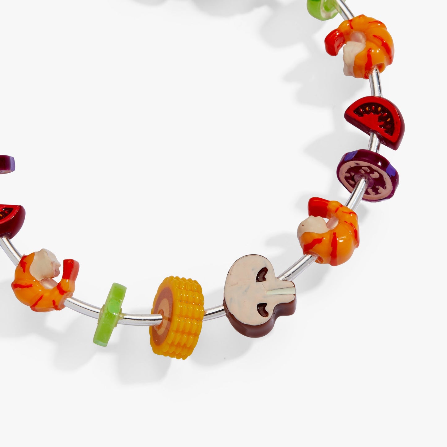 Hot Grill Summer Skewer Cuff ✨🌽🍅🔥 Silver Colorful BBQ Charm Cuff Bracelet | Alex and Ani 💎👑
