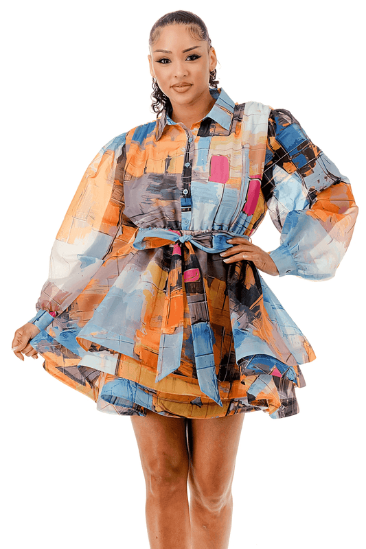 ✨Transparentes, langärmliges Kleid mit gestuften Rüschen🎀