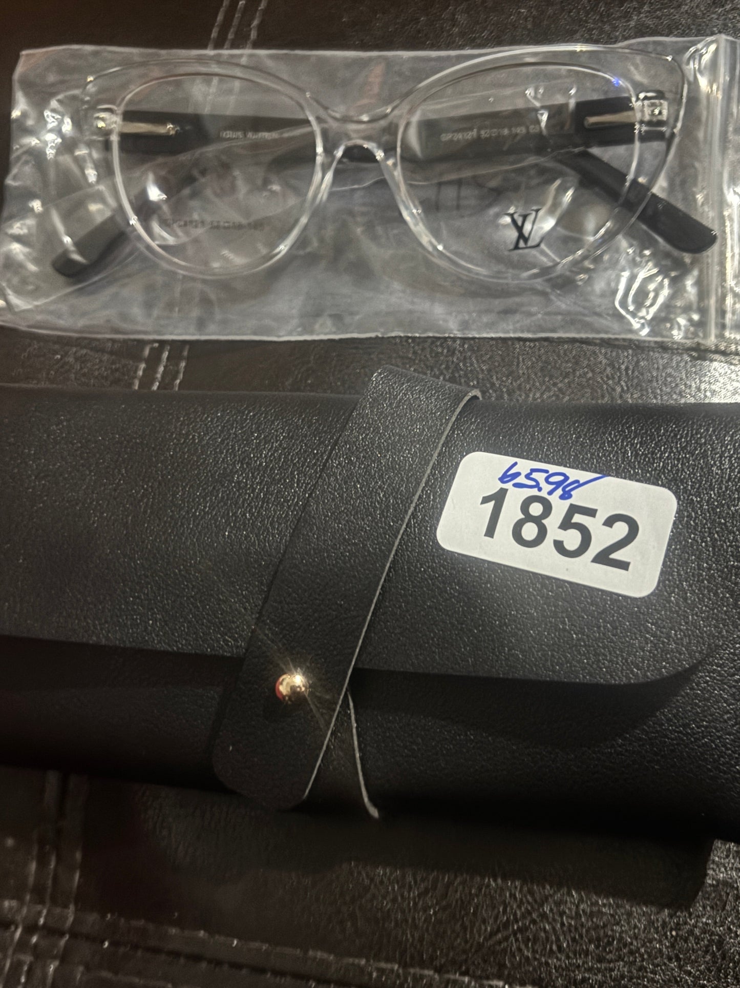 Crystal Clear Frame Gold Flower Logo Eyeglasses 🌸✨ #1852