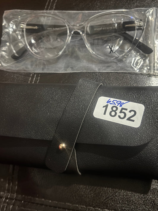 Crystal Clear Frame Gold Flower Logo Eyeglasses 🌸✨ #1852