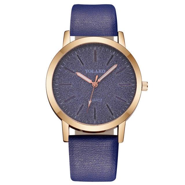 Women's Luxury Diamond Dial Quartz Watch ⌚✨ Elegant Leather Strap | 9 Colors 💙💗🖤
