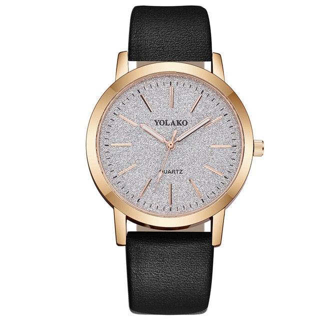 Women's Luxury Diamond Dial Quartz Watch ⌚✨ Elegant Leather Strap | 9 Colors 💙💗🖤