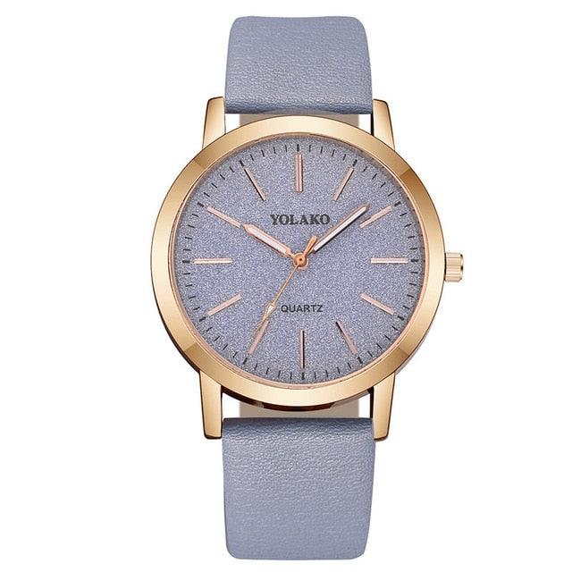 Women's Luxury Diamond Dial Quartz Watch ⌚✨ Elegant Leather Strap | 9 Colors 💙💗🖤