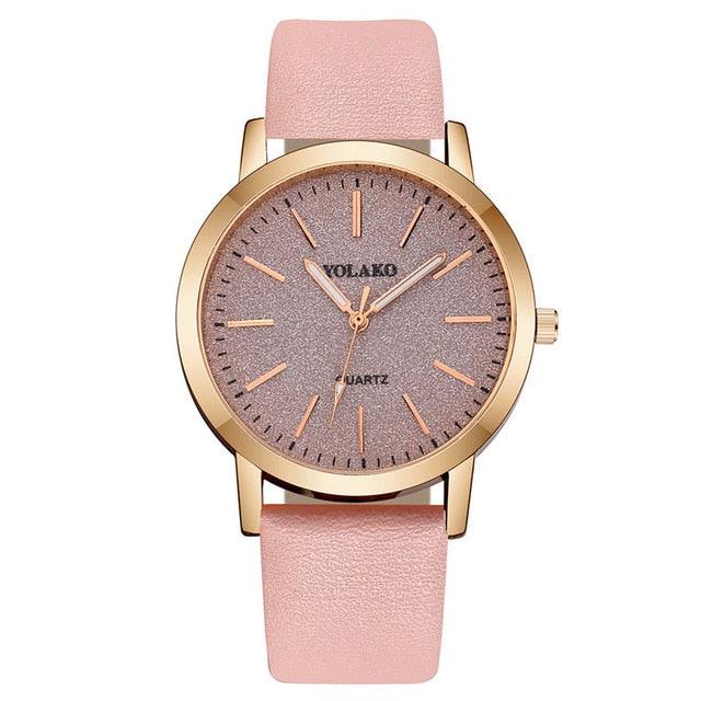 Women's Luxury Diamond Dial Quartz Watch ⌚✨ Elegant Leather Strap | 9 Colors 💙💗🖤