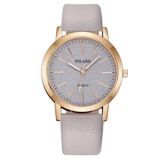 Women's Luxury Diamond Dial Quartz Watch ⌚✨ Elegant Leather Strap | 9 Colors 💙💗🖤