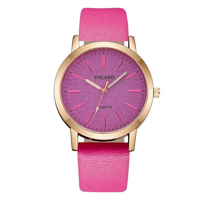 Women's Luxury Diamond Dial Quartz Watch ⌚✨ Elegant Leather Strap | 9 Colors 💙💗🖤