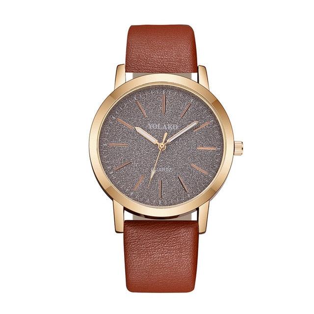 Women's Luxury Diamond Dial Quartz Watch ⌚✨ Elegant Leather Strap | 9 Colors 💙💗🖤