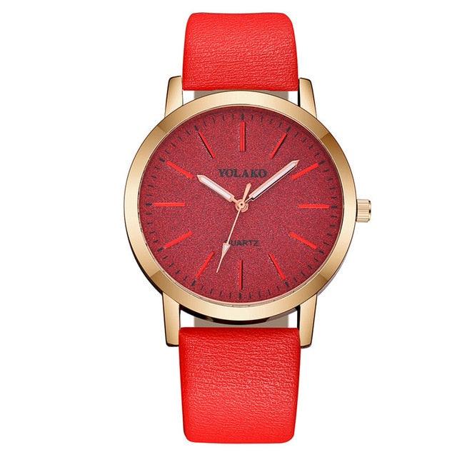 Women's Luxury Diamond Dial Quartz Watch ⌚✨ Elegant Leather Strap | 9 Colors 💙💗🖤