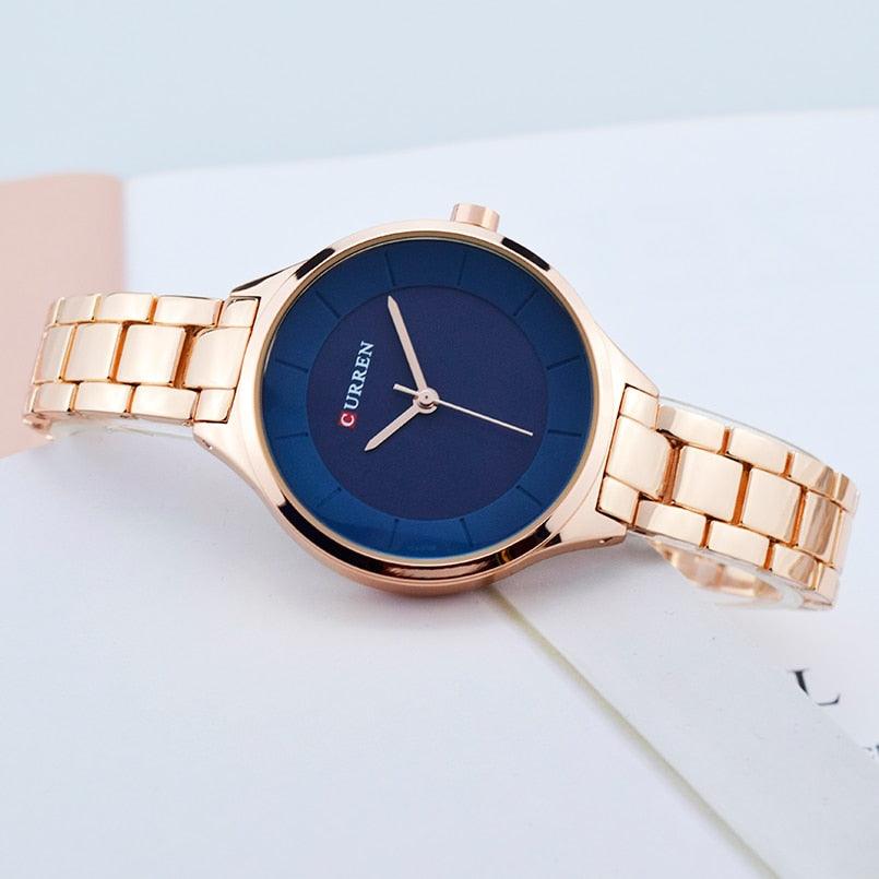 Women's Luxury Thin Quartz Watch ⌚✨ Stainless Steel Waterproof | 7 Colors 🌹🖤💛