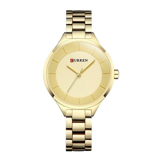 Women's Luxury Thin Quartz Watch ⌚✨ Stainless Steel Waterproof | 7 Colors 🌹🖤💛