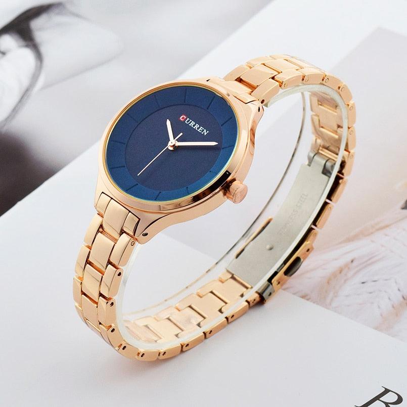 Women's Luxury Thin Quartz Watch ⌚✨ Stainless Steel Waterproof | 7 Colors 🌹🖤💛