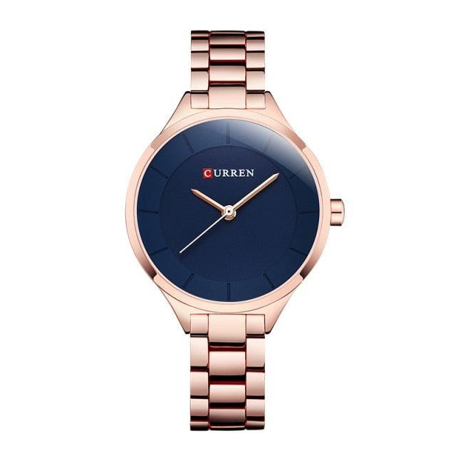 Women's Luxury Thin Quartz Watch ⌚✨ Stainless Steel Waterproof | 7 Colors 🌹🖤💛