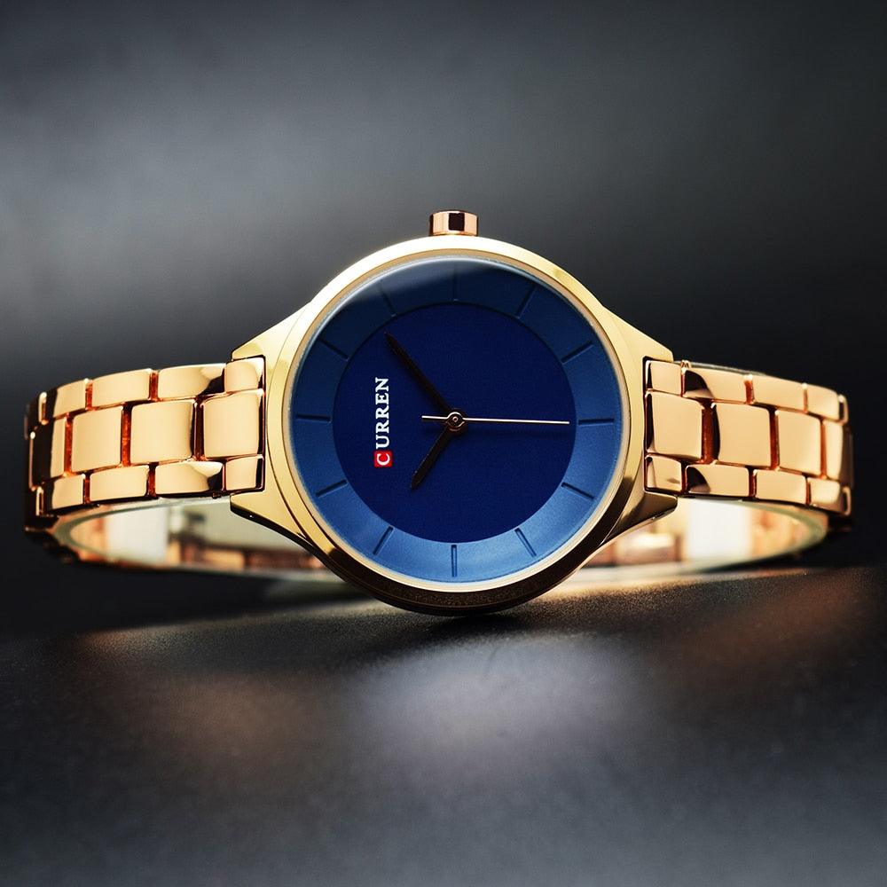 Women's Luxury Thin Quartz Watch ⌚✨ Stainless Steel Waterproof | 7 Colors 🌹🖤💛