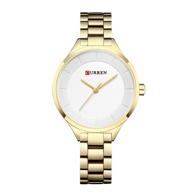 Women's Luxury Thin Quartz Watch ⌚✨ Stainless Steel Waterproof | 7 Colors 🌹🖤💛