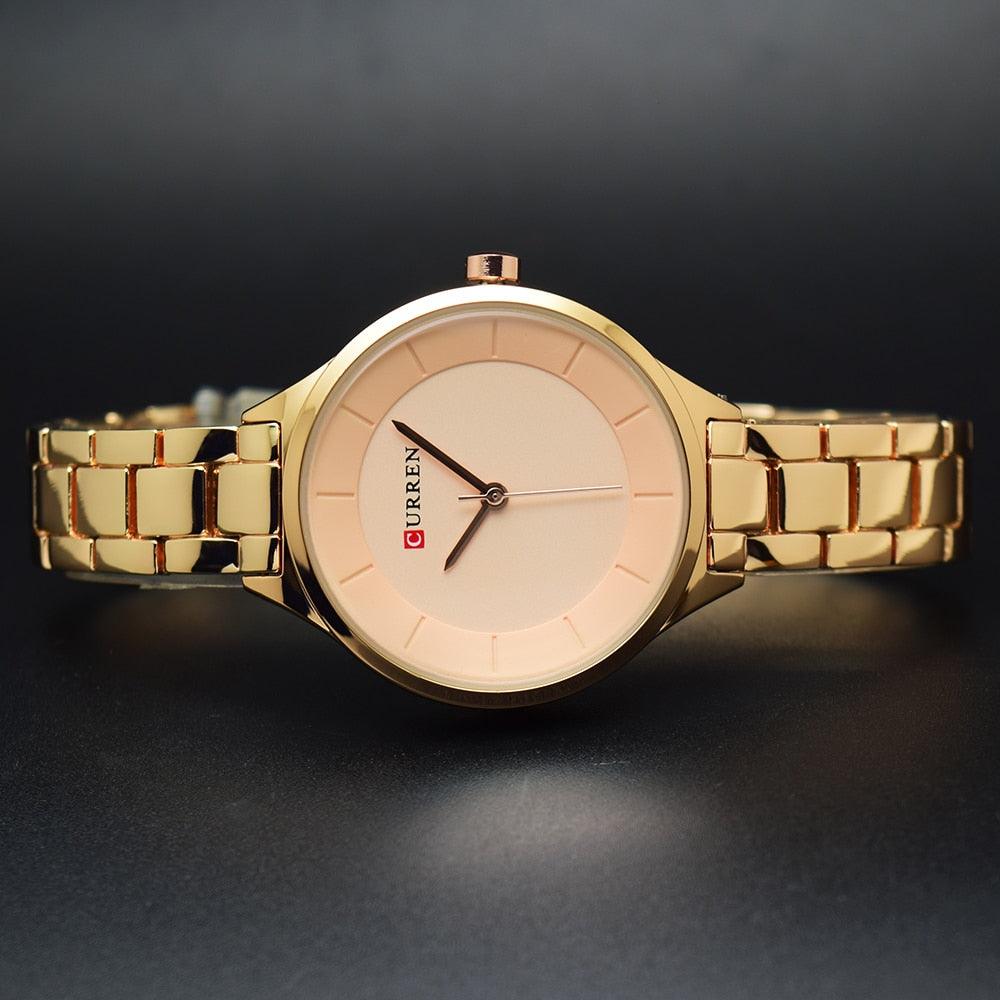 Women's Luxury Thin Quartz Watch ⌚✨ Stainless Steel Waterproof | 7 Colors 🌹🖤💛