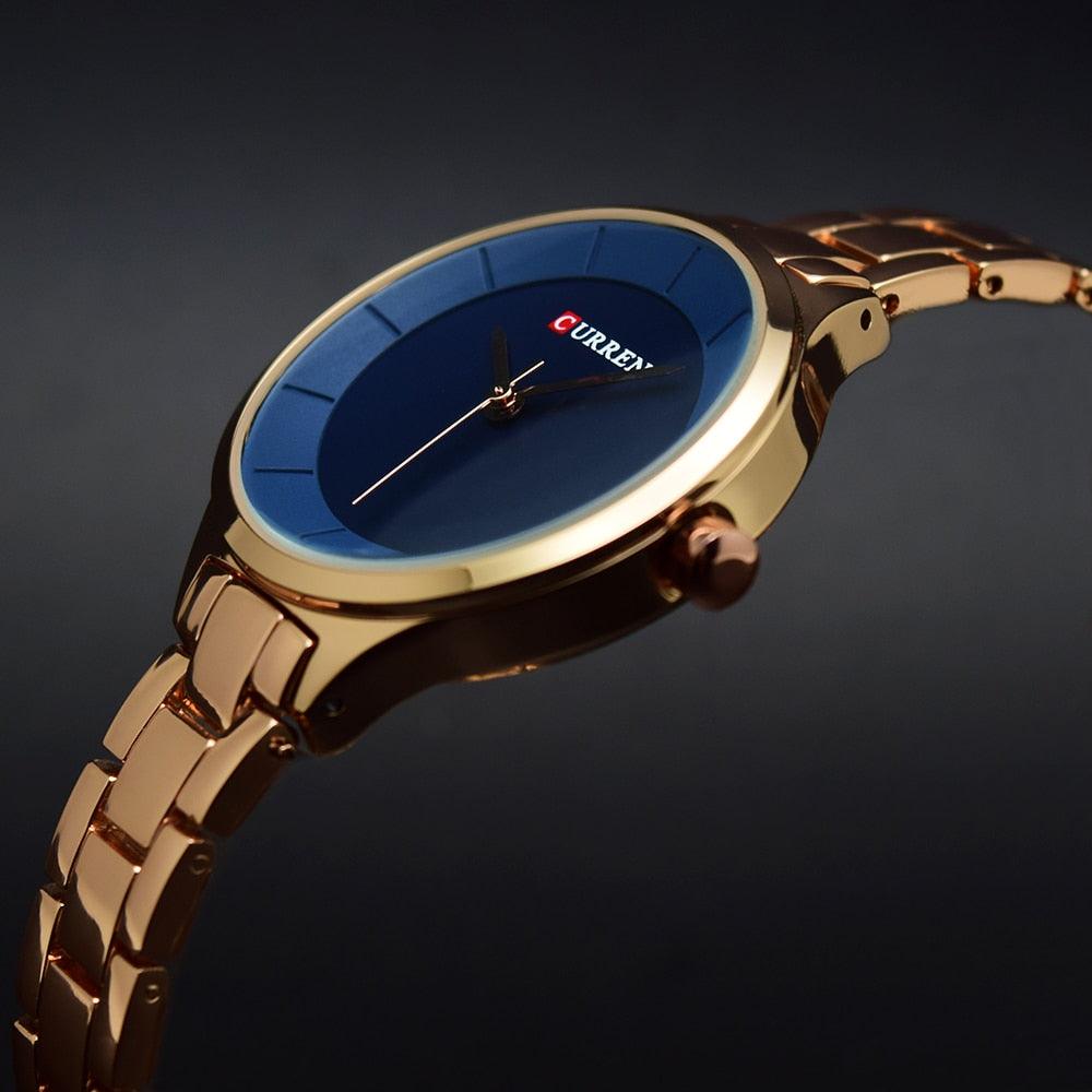 Women's Luxury Thin Quartz Watch ⌚✨ Stainless Steel Waterproof | 7 Colors 🌹🖤💛