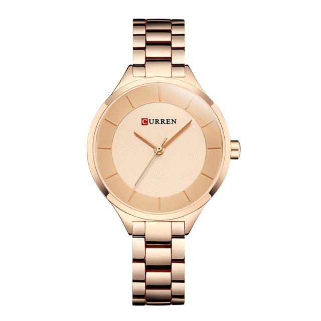 Women's Luxury Thin Quartz Watch ⌚✨ Stainless Steel Waterproof | 7 Colors 🌹🖤💛