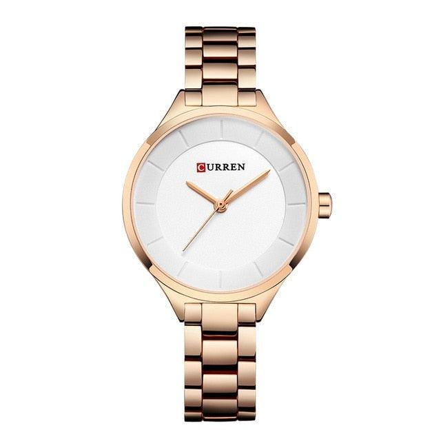 Women's Luxury Thin Quartz Watch ⌚✨ Stainless Steel Waterproof | 7 Colors 🌹🖤💛