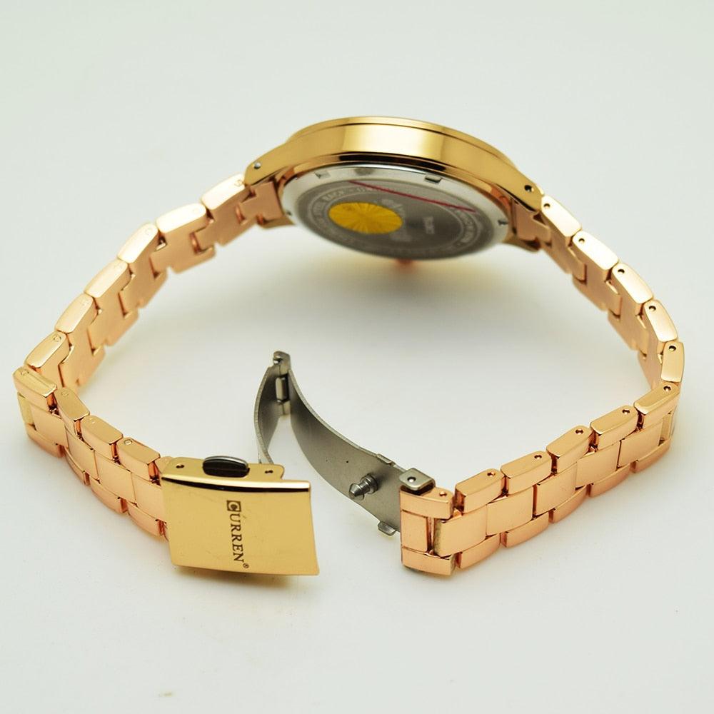 Women's Luxury Thin Quartz Watch ⌚✨ Stainless Steel Waterproof | 7 Colors 🌹🖤💛