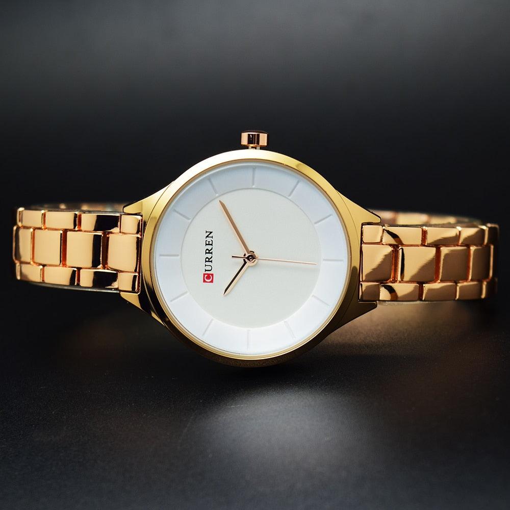 Women's Luxury Thin Quartz Watch ⌚✨ Stainless Steel Waterproof | 7 Colors 🌹🖤💛