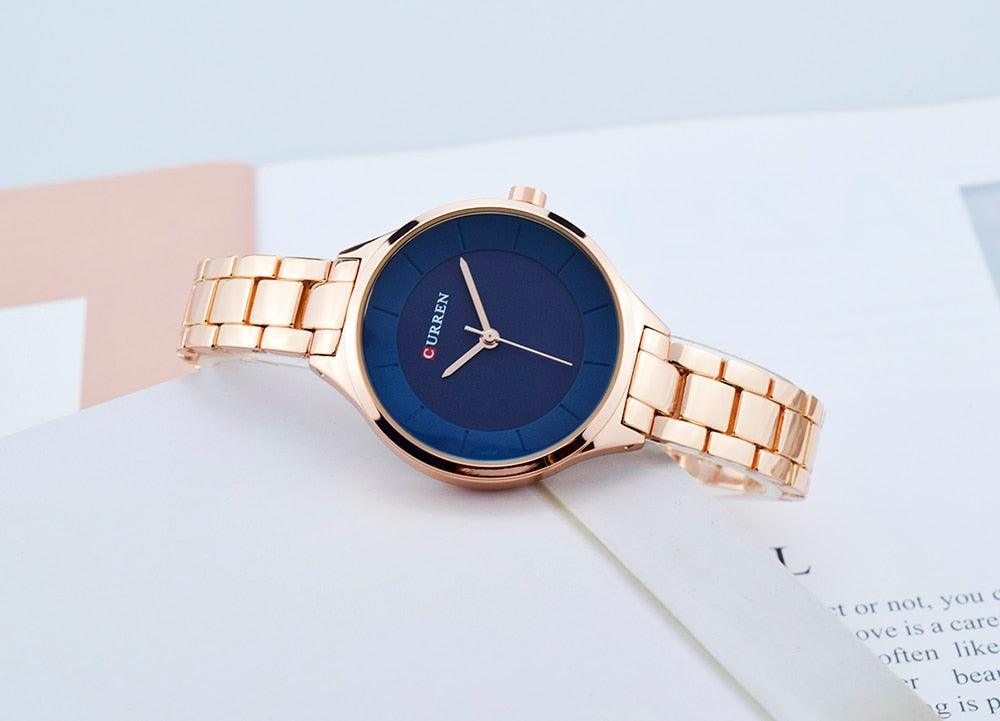 Women's Luxury Thin Quartz Watch ⌚✨ Stainless Steel Waterproof | 7 Colors 🌹🖤💛