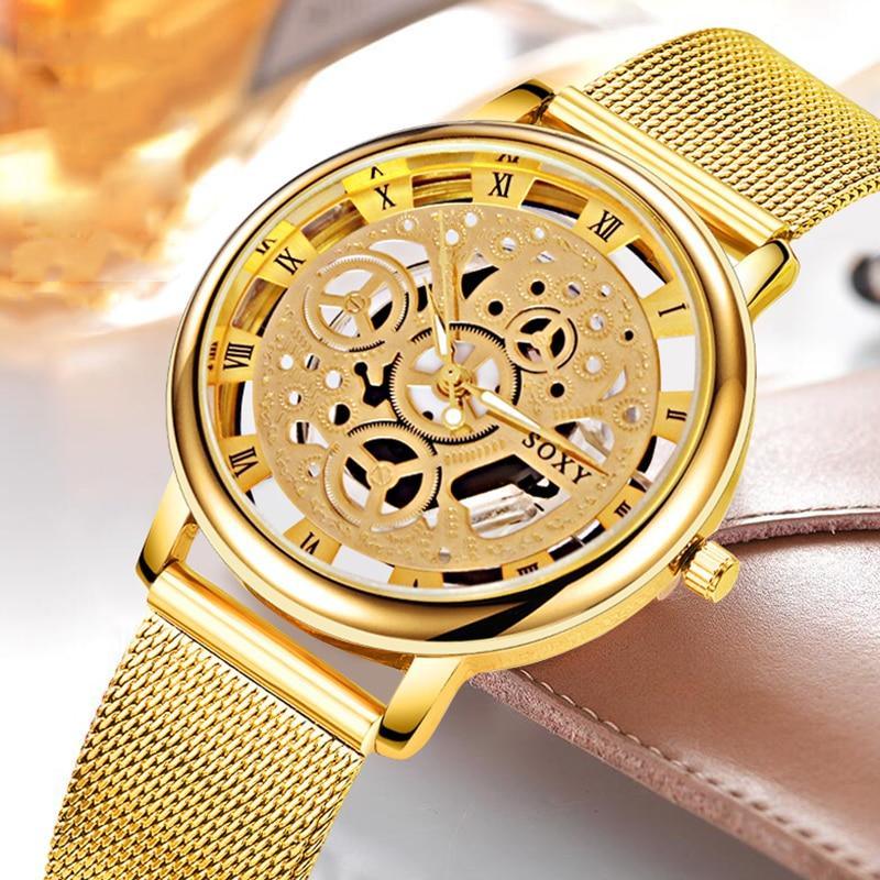 Unisex Luxury Metal Bracelet Watch ⌚✨ Unique Steel Design Elegant Gift | Silver & Gold 🤍🖤