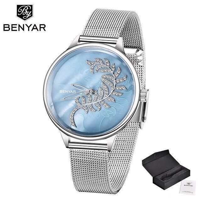 Women's Luxury Minimalist Round Watch ⌚✨ Analog Quartz Stainless Steel Mesh | 7 Colors 💙🤍🪨