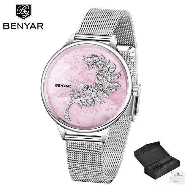Women's Luxury Minimalist Round Watch ⌚✨ Analog Quartz Stainless Steel Mesh | 7 Colors 💙🤍🪨