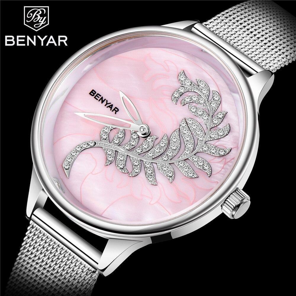 Women's Luxury Minimalist Round Watch ⌚✨ Analog Quartz Stainless Steel Mesh | 7 Colors 💙🤍🪨