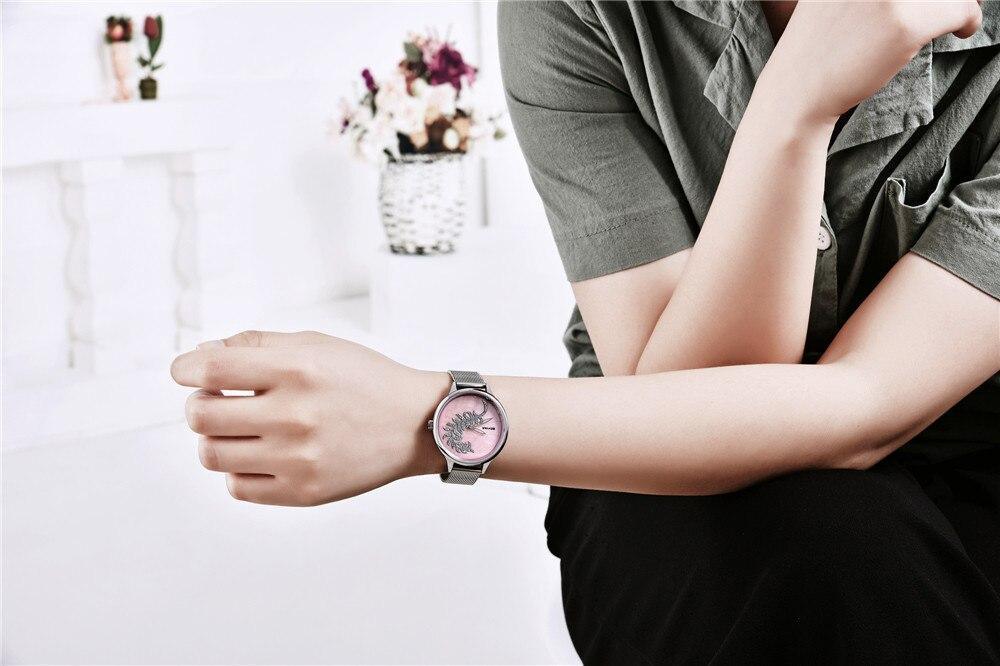 Women's Luxury Minimalist Round Watch ⌚✨ Analog Quartz Stainless Steel Mesh | 7 Colors 💙🤍🪨