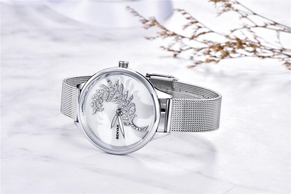 Women's Luxury Minimalist Round Watch ⌚✨ Analog Quartz Stainless Steel Mesh | 7 Colors 💙🤍🪨