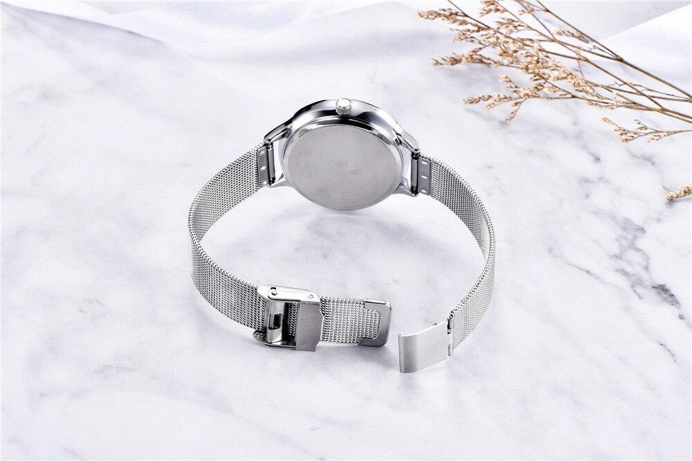 Women's Luxury Minimalist Round Watch ⌚✨ Analog Quartz Stainless Steel Mesh | 7 Colors 💙🤍🪨