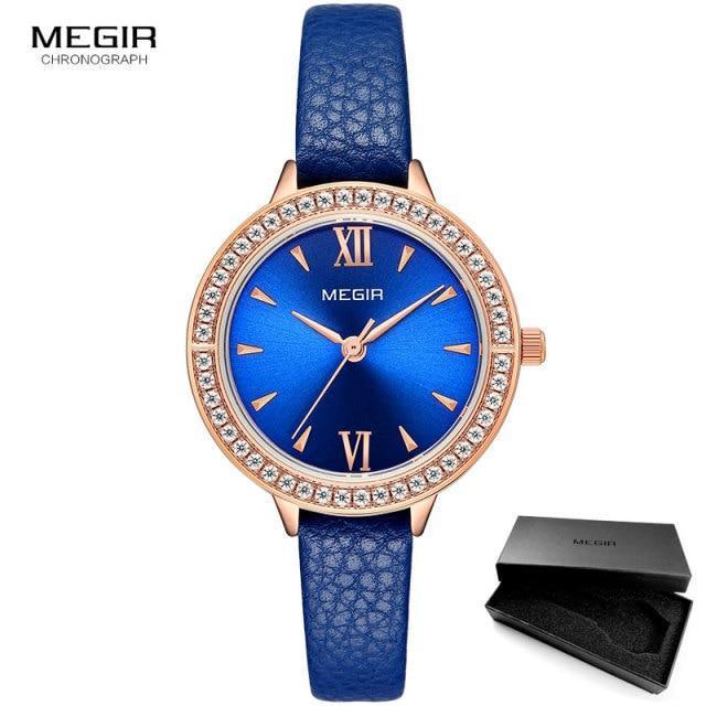 Women's Luxury Classic Business Watch ⌚✨ Quartz Leather Strap Waterproof | Red, Blue & Green ❤️💙💚